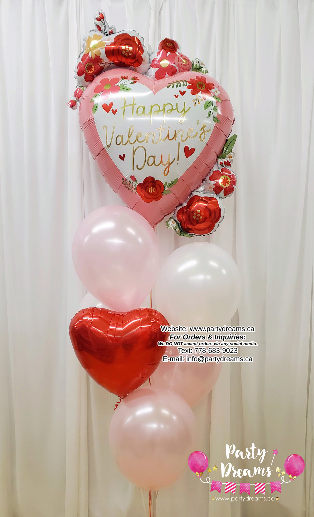 Pearl Pink Affection ~ Valentine's Day Balloon Bouquet #368