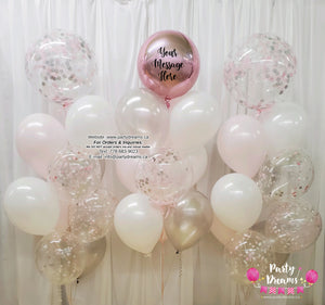 Soft Pink Elegance ~ Bespoke Orbz Balloon Bouquet Set #387