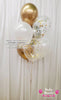 Pearl White & Chrome Gold Mix ~ 7 Standard & Confetti Latex Balloon Bouquet #CF20