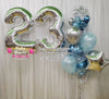 Blue Luxe (B)~ Jumbo Number & Bespoke Bubble Balloon Bouquet Set #514