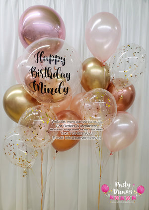 Blushing Luxe ~ Bespoke Bubble Balloon Bouquet #516