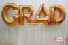 "GRAD" 40" Jumbo Letter Foil Balloon Set #JGB4-Gold