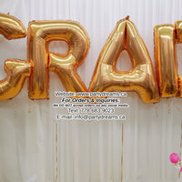 "GRAD" 40" Jumbo Letter Foil Balloon Set #JGB4-Gold